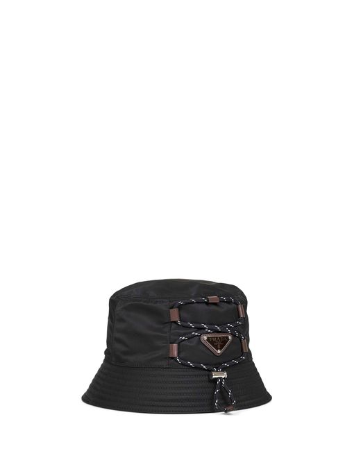 Prada Black Prada Speedrock Bucket Hat for men