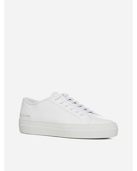 Common Projects White Tournament Low Super Leather Sneakers