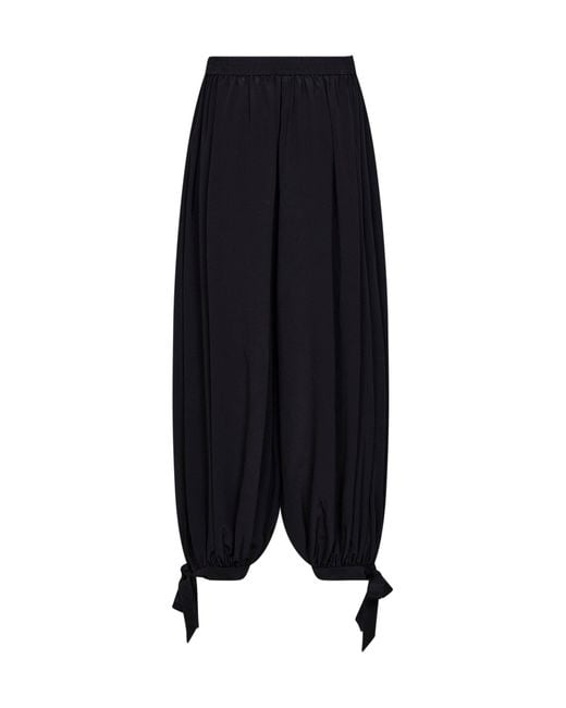 Chloé Blue Silk Crêpe De Chine Fluid Harem Trousers