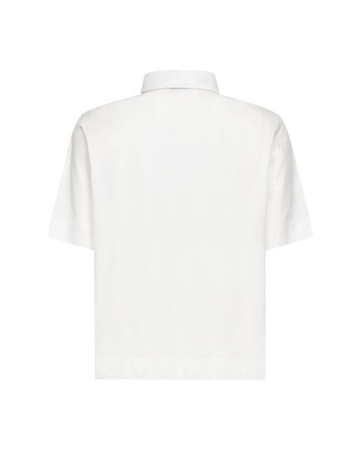 Blanca Vita White Cotton Jersey Polo Shirt