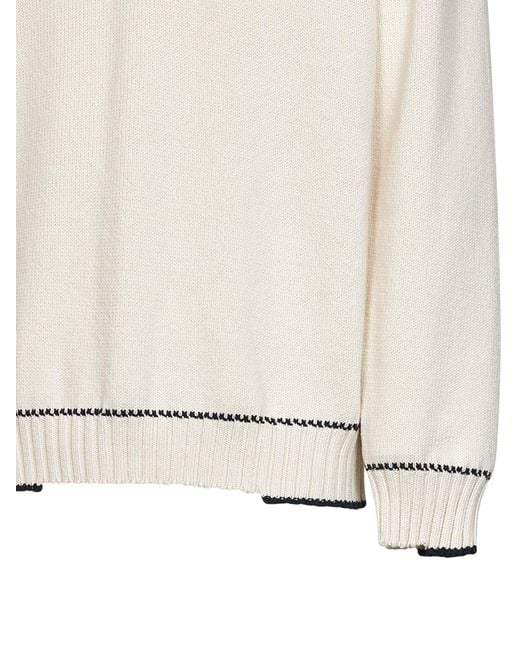 Golden Goose Deluxe Brand White Cotton Knit Polo Shirt With Print for men