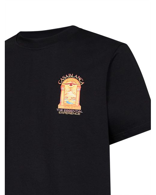 Casablanca Black Jersey Hermons Mirage Arch Printed T-Shirt for men