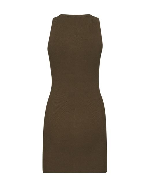 DIESEL Green Ribbed Viscose M-Caddix Minidress