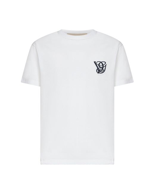 Valentino White Cotton Vg Embroidery T-Shirt for men