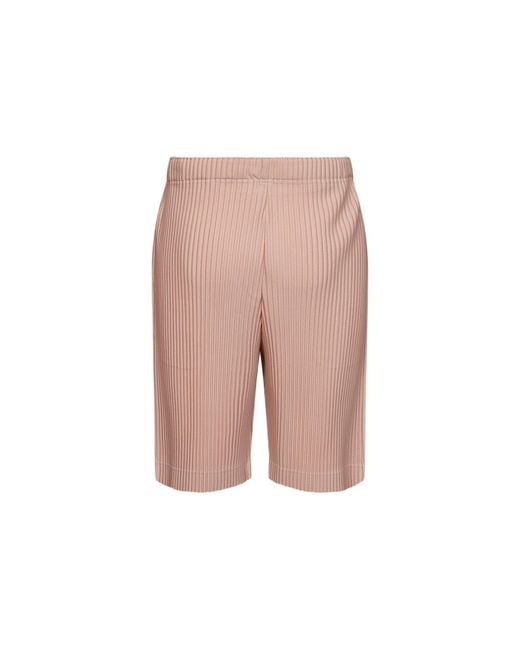 Homme Plissé Issey Miyake Pink Bermuda Shorts Pleats for men
