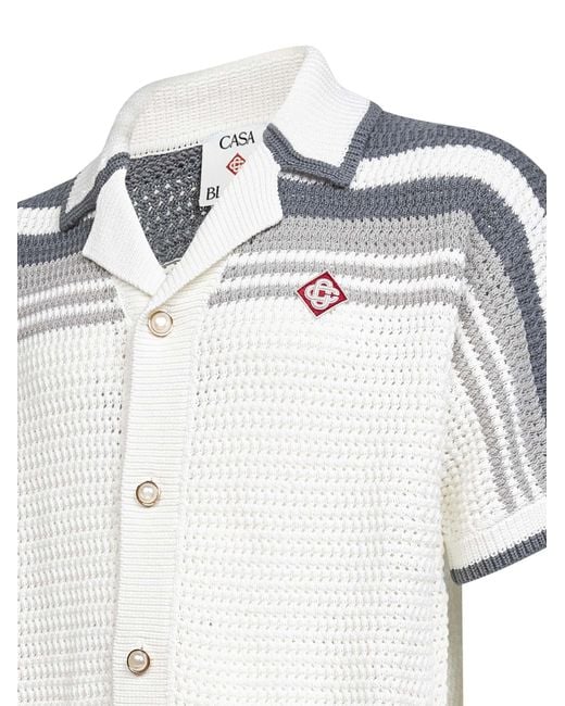 Casablanca White And Crochet Cotton Shirt for men