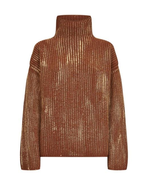 DIESEL Brown Ribbed Wool-Blend M-Amet Sweater
