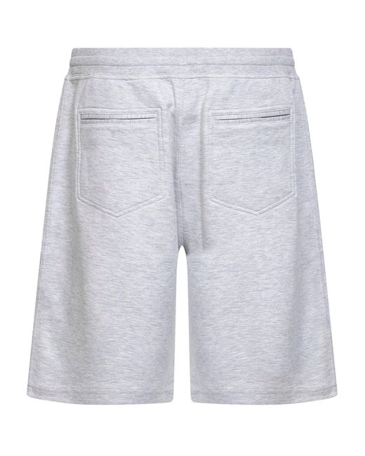 Brunello Cucinelli Blue Pearl Double Fleece Bermuda Shorts for men