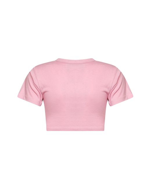 The Attico Pink Light Cotton Jersey Cropped T-Shirt<Br