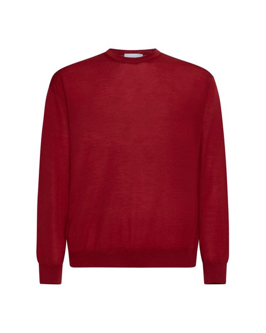 D 40 Red Virgin Wool Crewneck Sweater for men