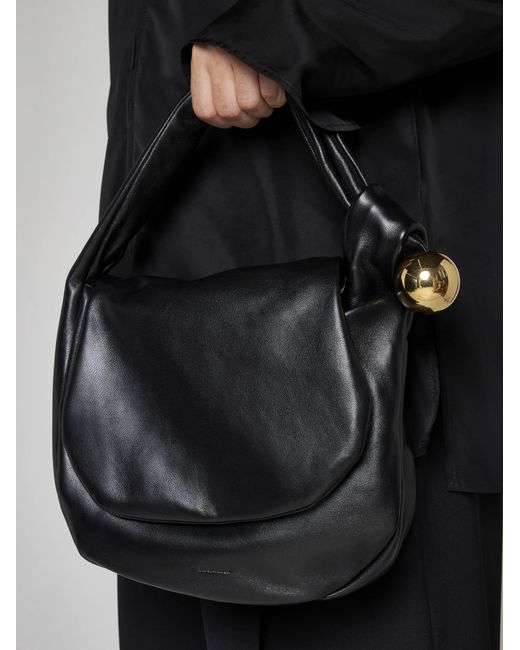 Jil Sander Black Sphere Leather Bag