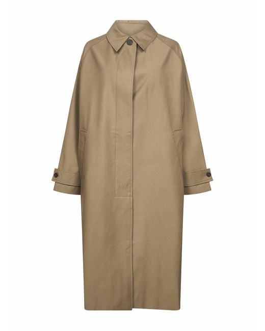 Studio Nicholson Natural Cotton Blend Twill Holin Trench Coat