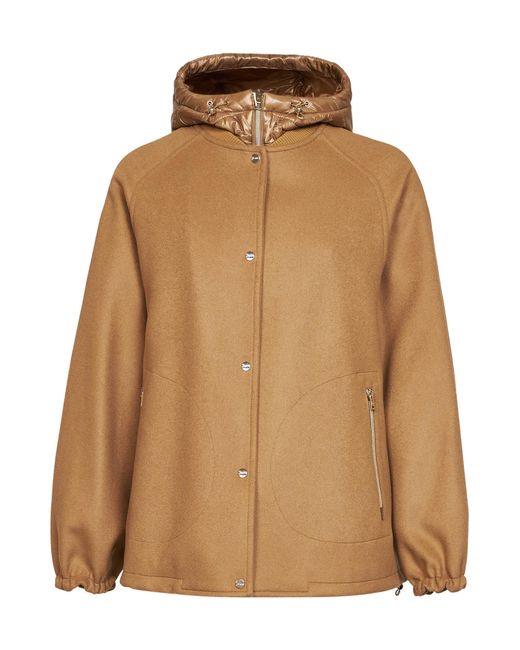 Herno Brown Wool Coat With Removable Padded Hood<Br