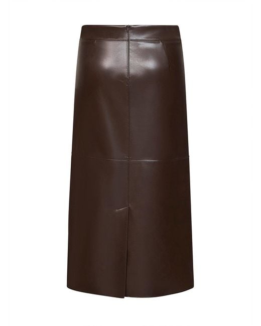Max Mara Brown Dark Coated Jersey Smmcrisma Midi Skirt