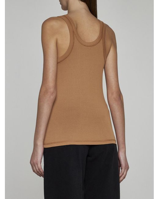 Lemaire Brown Cotton Tank Top