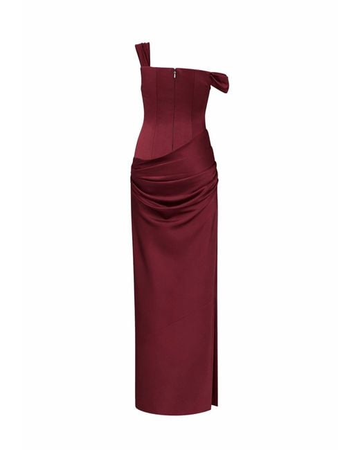 Alex Perry Red Dress Port Satin Crepe