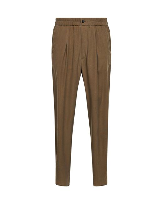 Giorgio Armani Natural Asv Cupro Natté One-Pleat Trousers for men