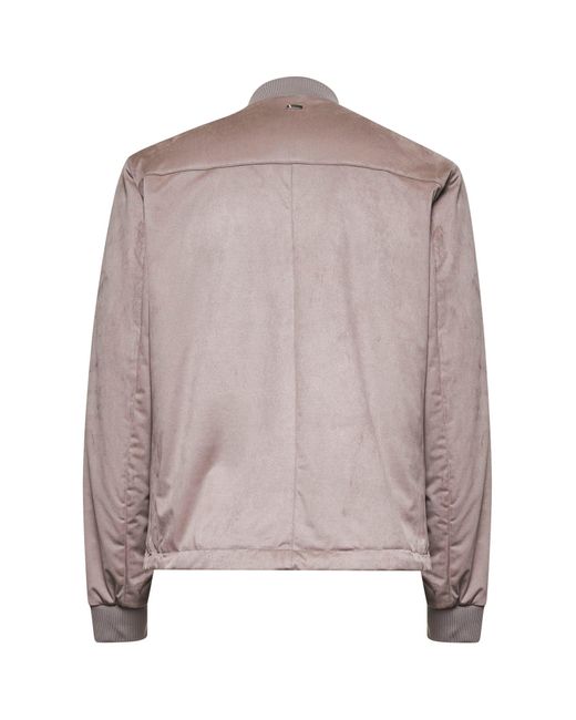 Herno Brown Dove Suede Effect Bomber Jacket for men