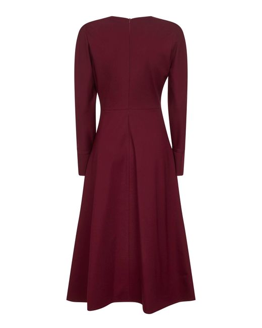 Blanca Vita Purple Burgundy Stretch Cady Aderia Midi Dress