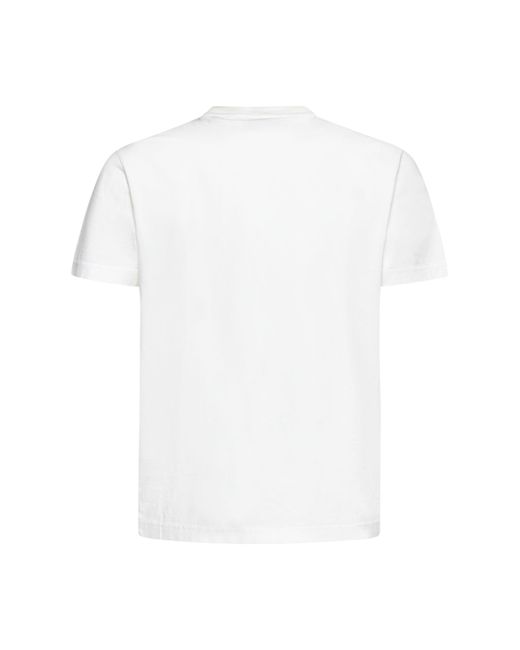 D 40 White Organic Cotton T-Shirt for men