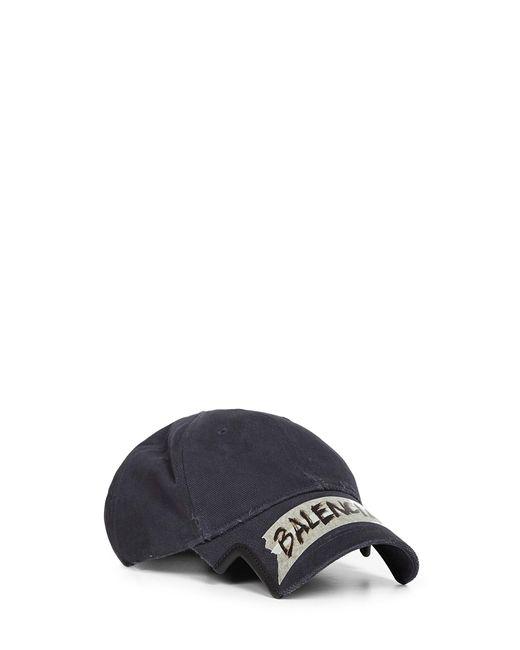 Balenciaga Blue Cotton Drill Masking Tape Cap for men