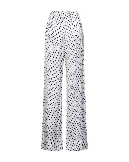Stella McCartney White And Polka Dot Viscose Oversized Trousers