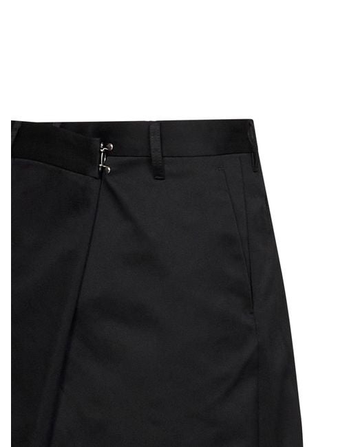 Maison Margiela Black Cotton Blend Wrap Bermuda Shorts