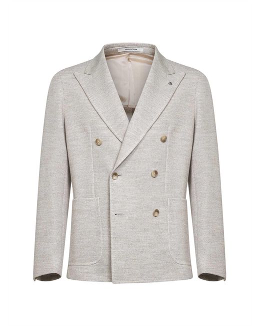Tagliatore Gray Jersey Montecarlo Double-Breasted Blazer for men