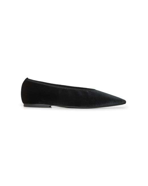 Totême  Black Velvet Minimalist Ballet Flats
