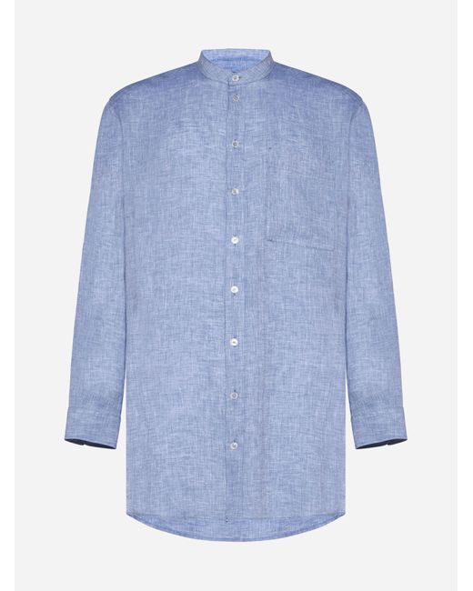 Dolce & Gabbana Blue Linen Shirt for men