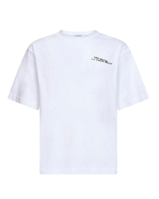 Off-White c/o Virgil Abloh White Cotton Jersey Type Arrow Skate T-Shirt for men