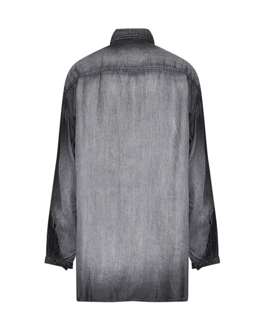 DIESEL Gray Coated Fluid Denim De-Arven-S Shirt