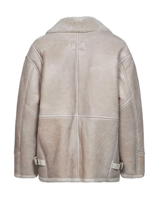 Isabel Marant Gray Ecru Adelina-Gb Sheepskin Jacket