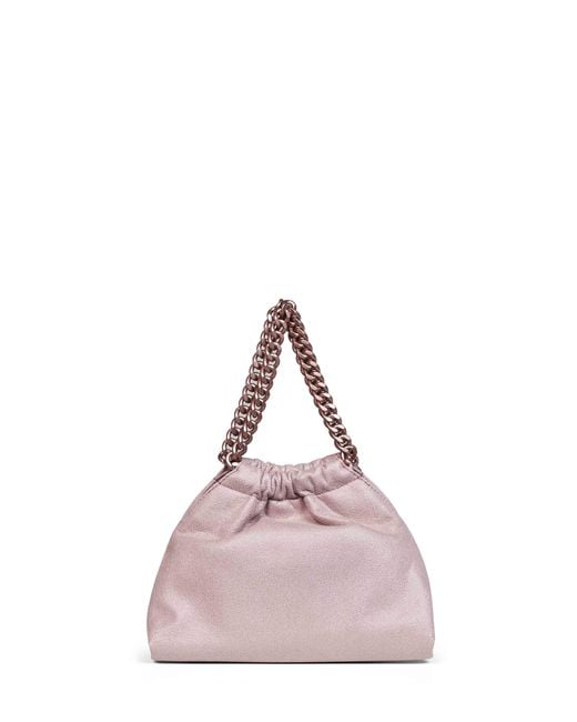 Stella McCartney Purple Shell Falabella Mini Drawstring Crossbody Bag