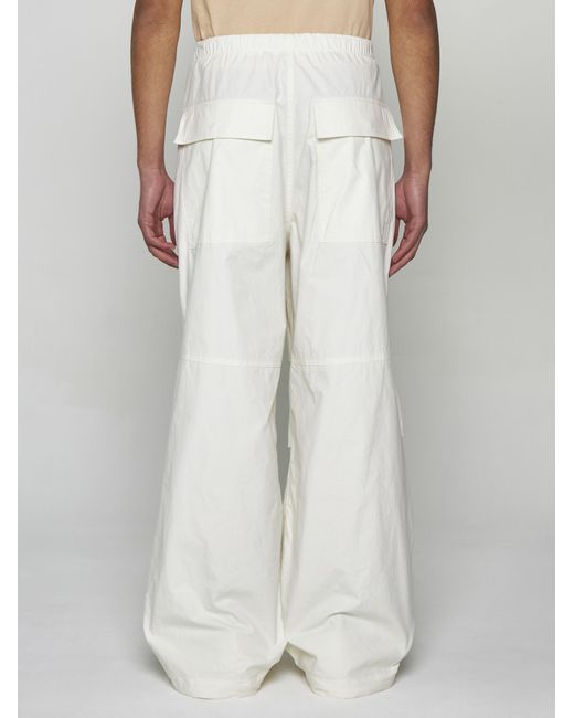 Jil Sander White Loose-fit Cotton Trousers for men