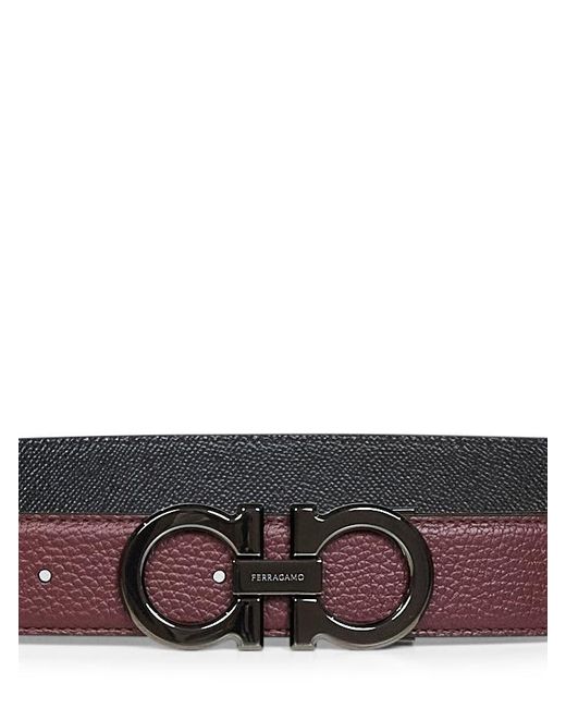 Ferragamo White Two-Tone Gancini Reversible Belt for men