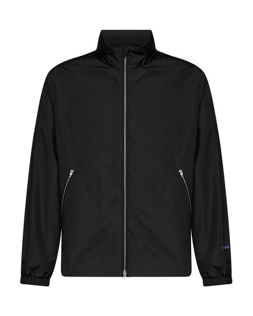 Jil Sander Black Taffeta Padded Jacket With Logo for men