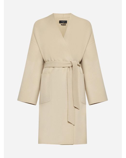 Weekend by Maxmara Natural Eris Belted Wool Coat