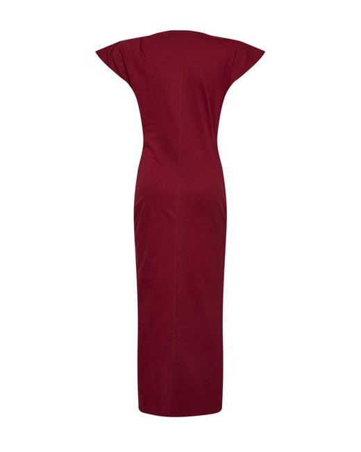 Isabel Marant Red Dark Burgundy Cotton Jersey Nadela Long Dress
