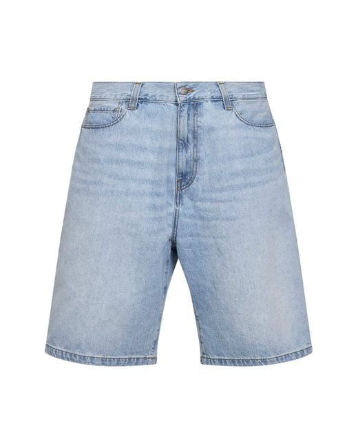 Carhartt Blue Heavyweight Cotton Denim Landon Bermuda Shorts for men