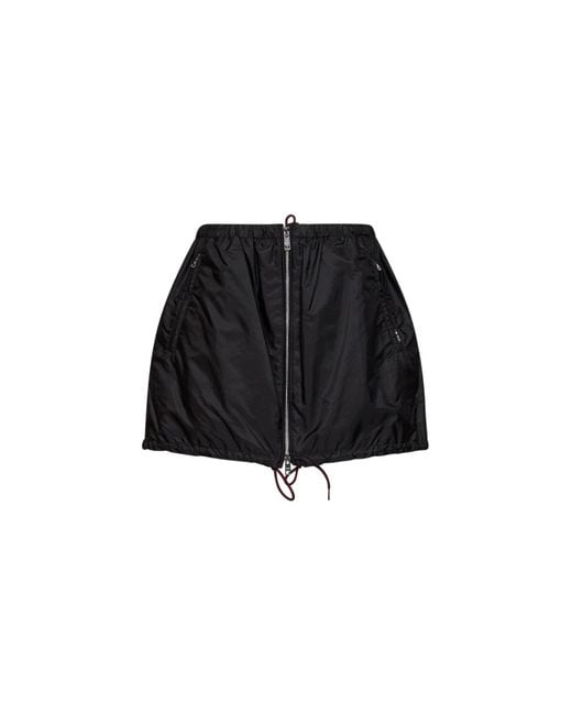Prada Abbigliamento Black Re-Nylon Zip-Up Mini Skirt