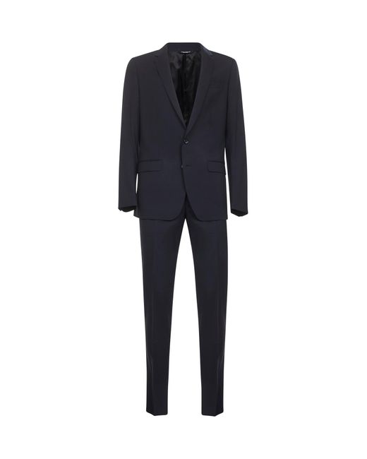 Dolce & Gabbana Blue Stretch Wool Martini Two-Piece Suit for men