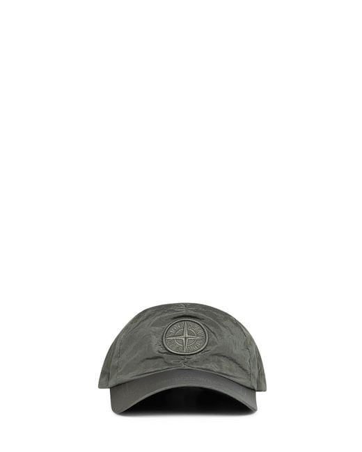 Stone Island Gray Musk Nylon Metal Baseball Cap for men
