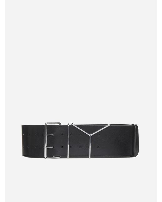 Y. Project White Logo Leather Wide Belt