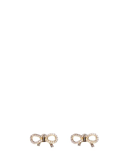 Ferragamo White Earrings Vara Bow