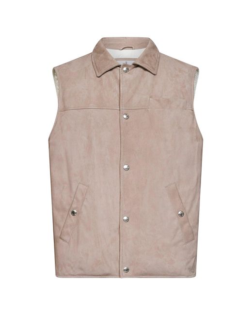 Brunello Cucinelli Gray Padded Vest for men