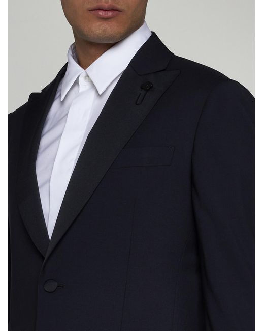 Lardini Blue Wool Single-breasted Tuxedo for men