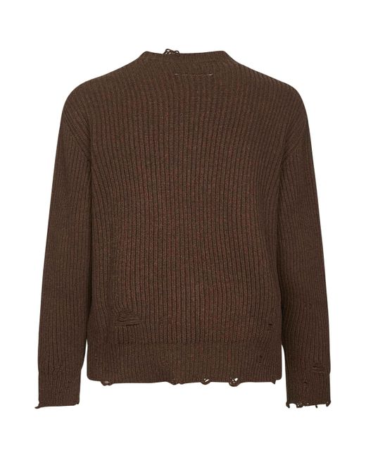 MM6 by Maison Margiela Brown Wool Blend Sweater for men
