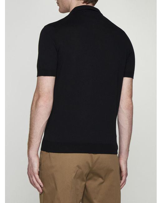 Tagliatore Black Cotton Polo Shirt for men
