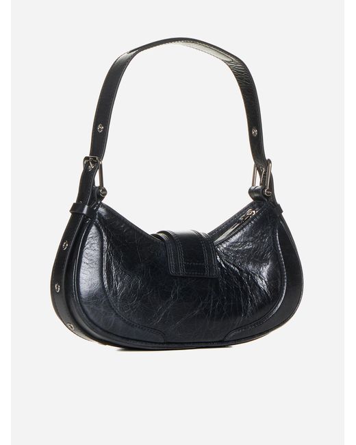 OSOI Black Brocle Leather Hobo Bag